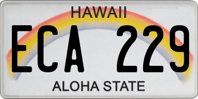 HI license plate ECA229
