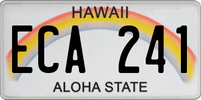 HI license plate ECA241