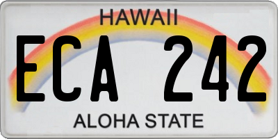 HI license plate ECA242