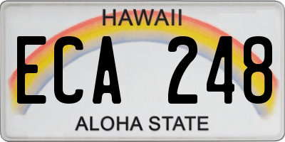 HI license plate ECA248