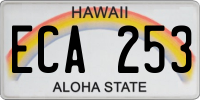 HI license plate ECA253