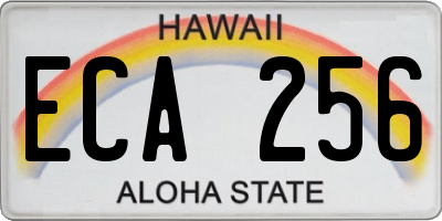 HI license plate ECA256