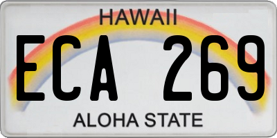 HI license plate ECA269