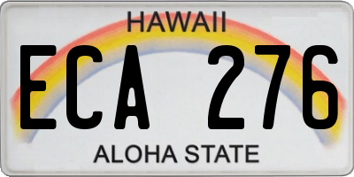 HI license plate ECA276