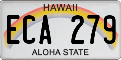 HI license plate ECA279