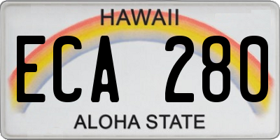 HI license plate ECA280