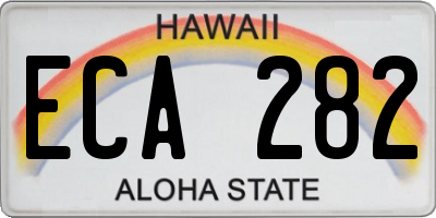 HI license plate ECA282