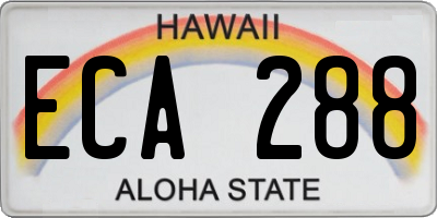 HI license plate ECA288