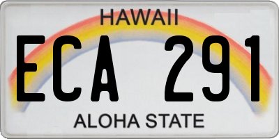 HI license plate ECA291