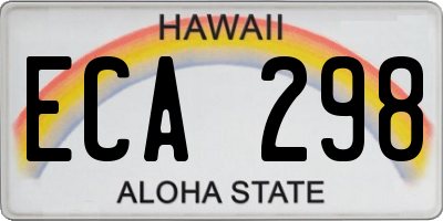 HI license plate ECA298