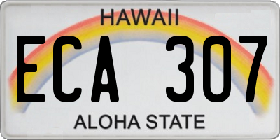 HI license plate ECA307