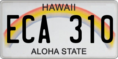 HI license plate ECA310