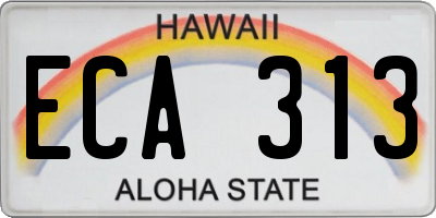 HI license plate ECA313