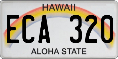 HI license plate ECA320
