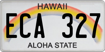 HI license plate ECA327