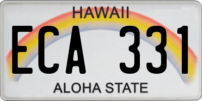 HI license plate ECA331