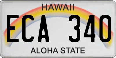 HI license plate ECA340