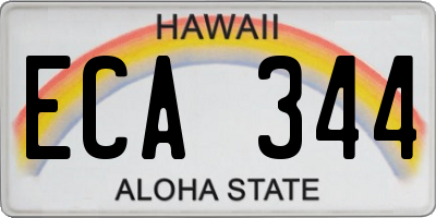 HI license plate ECA344