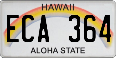 HI license plate ECA364
