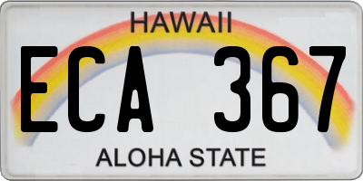 HI license plate ECA367