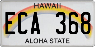 HI license plate ECA368