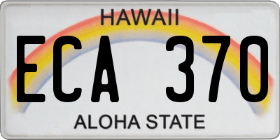 HI license plate ECA370