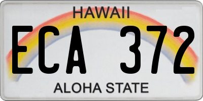 HI license plate ECA372