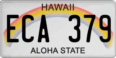 HI license plate ECA379