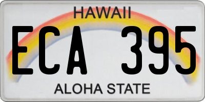 HI license plate ECA395