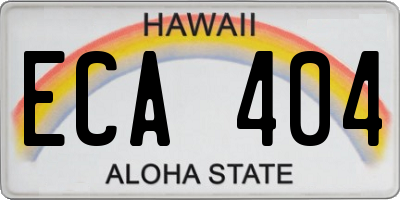 HI license plate ECA404