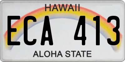 HI license plate ECA413