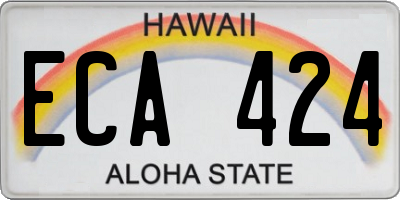 HI license plate ECA424