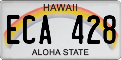 HI license plate ECA428