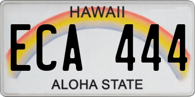 HI license plate ECA444
