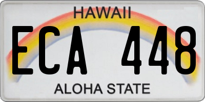 HI license plate ECA448