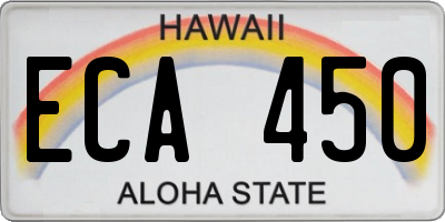 HI license plate ECA450