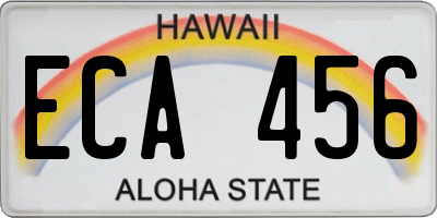 HI license plate ECA456