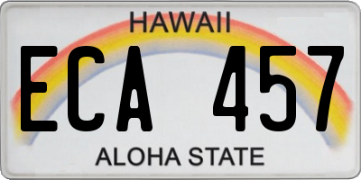 HI license plate ECA457