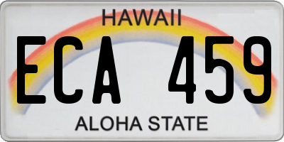 HI license plate ECA459