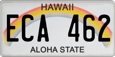 HI license plate ECA462