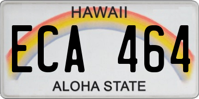 HI license plate ECA464