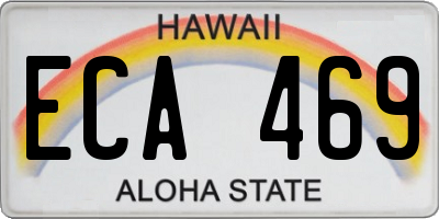 HI license plate ECA469