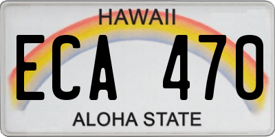 HI license plate ECA470