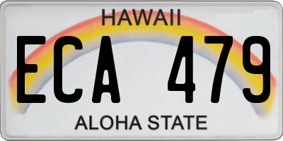HI license plate ECA479