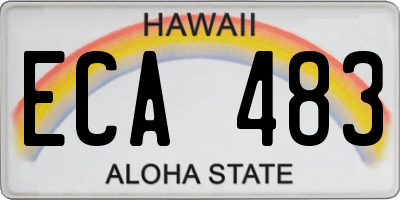 HI license plate ECA483