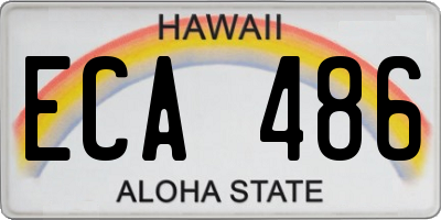 HI license plate ECA486