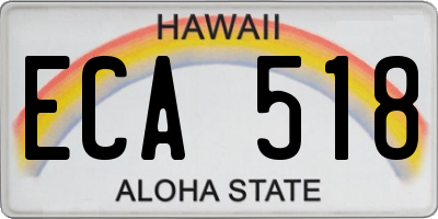 HI license plate ECA518