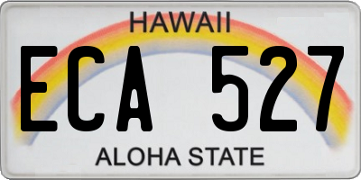 HI license plate ECA527