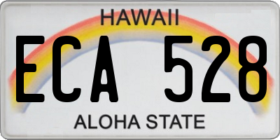 HI license plate ECA528