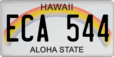 HI license plate ECA544